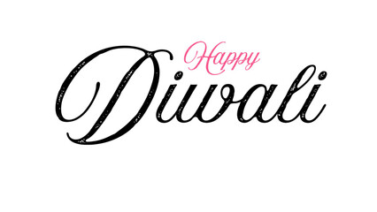 Happy Diwali typography text design on white background. simple text design suitable for poster and festival banners.