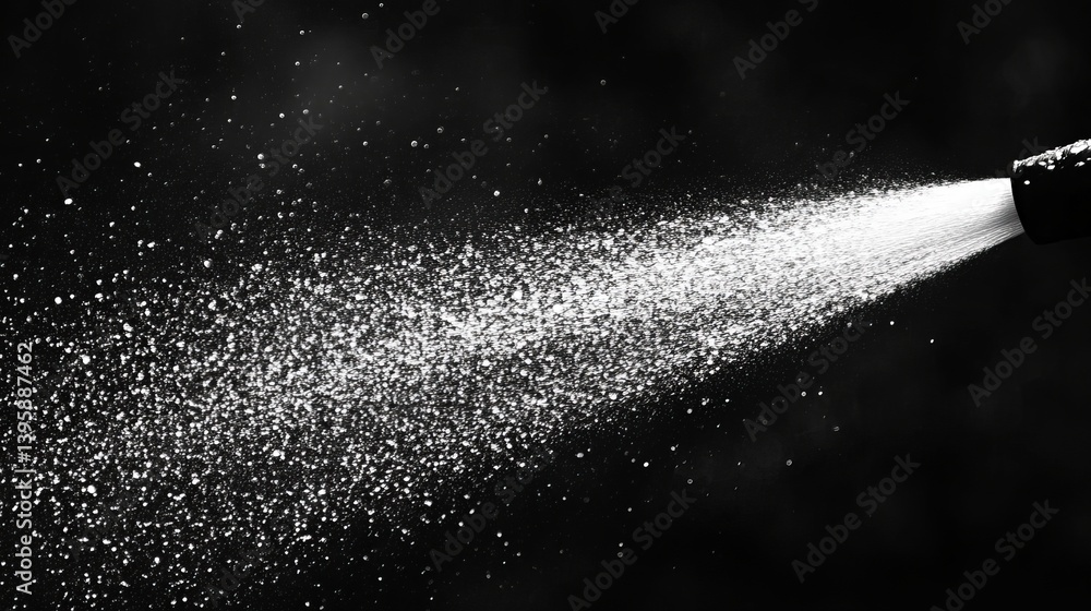 Canvas Prints close-up of water spray against a black background, creating a dynamic and dramatic effect