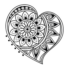 Black complex doodle mandala on a transparent background, for printable coloring.