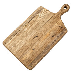Fototapeta premium Rustic Wooden Cutting Board with Handle for Kitchen Cooking and Food Preparation