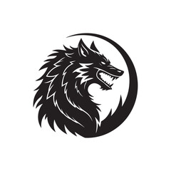 werewolf vector silhouette clip art logo design