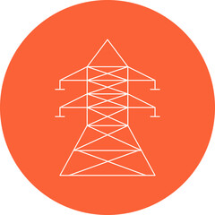 Power Line single vector illustration icon