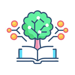  Colorful Knowledge Tree Icon