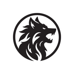 werewolf vector silhouette clip art logo design