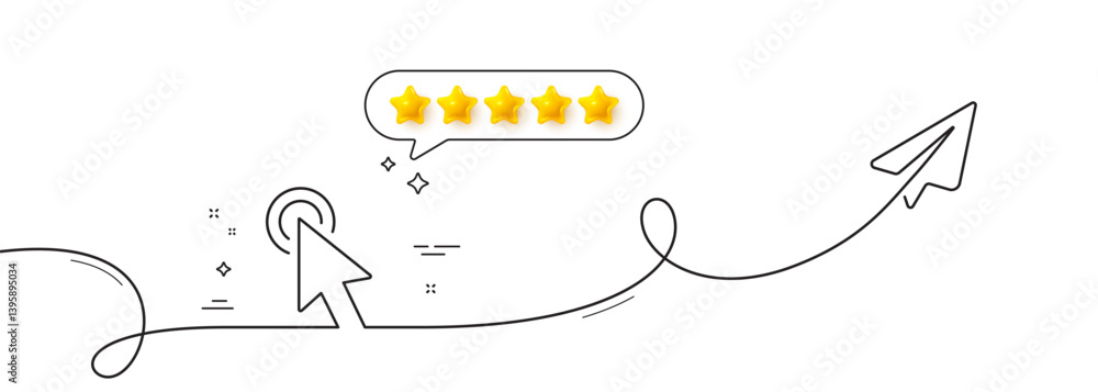 Aufkleber mouse cursor line icon. continuous line with share plane. click action sign. arrow pointer symbol. f