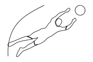Athlete Stretching Line Art Illustration Exercising With Ball Minimalist Design