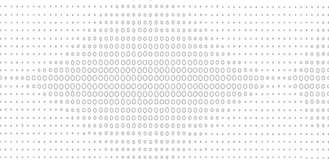 Black spots and dotted shape geometric pattern marks on white background, abstract texture of old background distorted stroke trendy design defect distressed effect halftone dots screen texture.