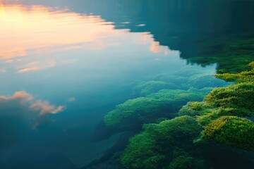 Fototapeta premium capture serene landscape symbolizing sustainability for world environment day