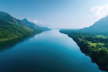 Fototapeta premium capture serene landscape symbolizing sustainability for world environment day