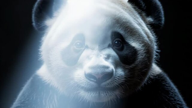 Charming Closeup of a Black and White Panda Face