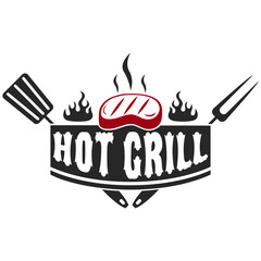 Collection of vintage retro BBQ badges and labels