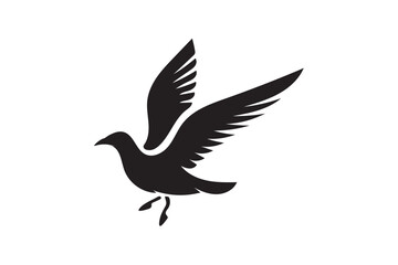 Naklejka premium Seagull icon silhouette on white background. (02)