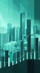 Cityscape with financial growth