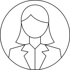 Female Profile single vector illustration icon