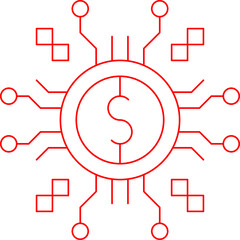 Digital Currency single vector illustration icon