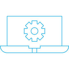 Laptop Settings single vector illustration icon