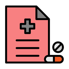 Obraz premium Prescription Medicine Vector Filled Icon Design 