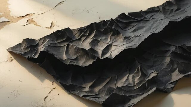 Zoomed-in view of a folded piece of paper.