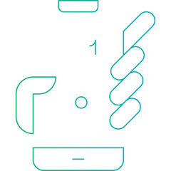 Holding Smartphone single vector illustration icon