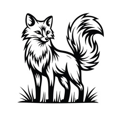 a fox silhouette with a bushy tail