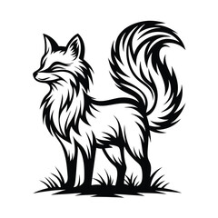 a fox silhouette with a bushy tail