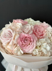 A small bouquet on a black background