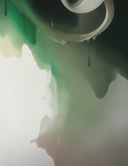abstract dark green smoke background - Generative AI