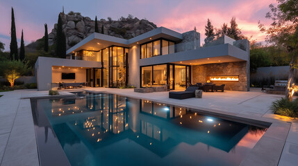 Maison de luxe ultramoderne à Los Angeles – vue extérieure