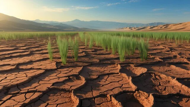 Recently Seeded Field Affected by Drought