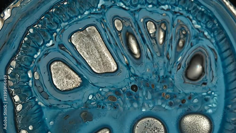 Aufkleber intricate close-up of a cross-section showcasing layered textures and vibrant colors in an artistic 