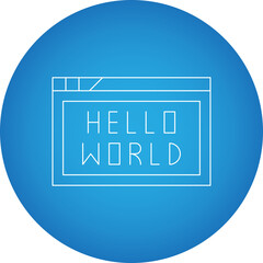 Hello World Program single vector illustration icon