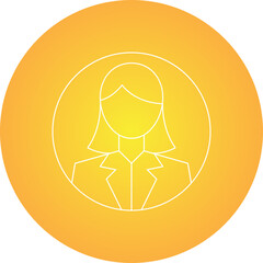 Female Profile single vector illustration icon