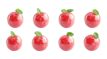 Fototapeta premium Pack Sorbet Set in Different Poses Against Transparent Background for Dessert, Summer Treats, or Food Branding