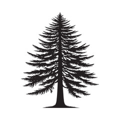 Obraz premium Hemlock tree Silhouette - Hemlock Tree Vector - Tree Design - Tree Art - Hemlock Illustration.