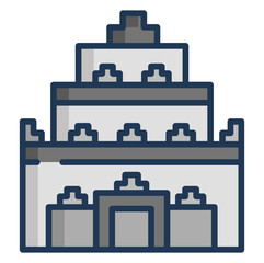 Linear color Prambanan Temple icon