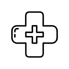 Obraz premium Black and White Medical Cross Icon Design 