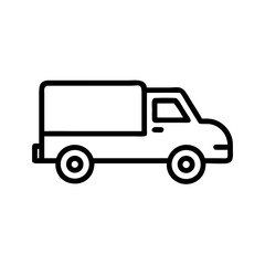 Black-and-white icon of a delivery truck  