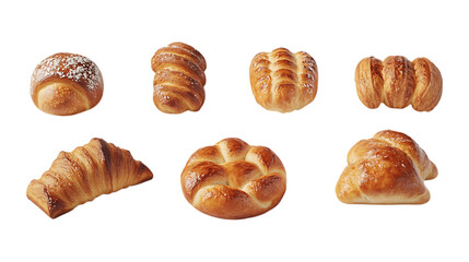 Pack Sourdough Set in Different Poses Against Transparent Background for Bread, Baking, or Artisan Food Branding