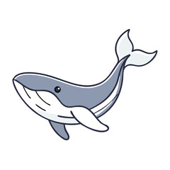 Swimming whale in eco minimal style