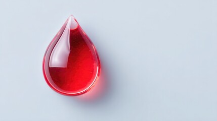 Obraz premium minimalistic image featuring simple drop of red blood against blank white backdrop