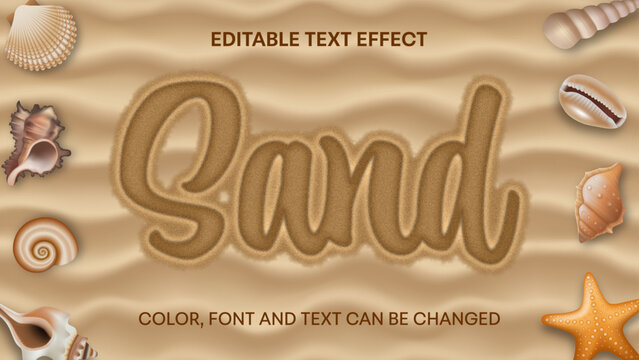 sand editable text effect.	