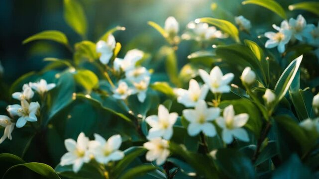 Pittosporum tobira flowers. Evergreen shrub. Dioecious coastal species. It produces fragrant white flowers.
