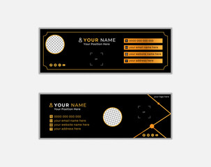 Elegant Dark Mode Corporate footer and personal social media cover Modern and abstract creative modern layout Email Signature design. 