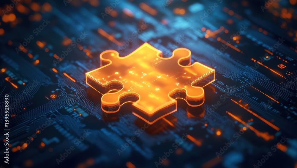Poster digital puzzle: solution in circuitry