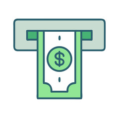 Dollar Bill ATM Icon Design