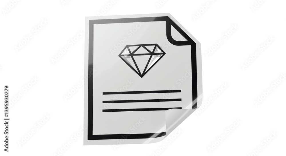 Poster isolated file icon with diamond