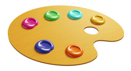 Isolated Artist Paint Palette