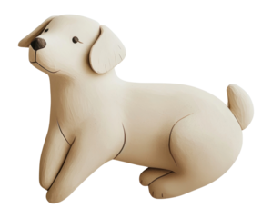 PNG 2d clay Golden Retriever dog figurine animal cute.