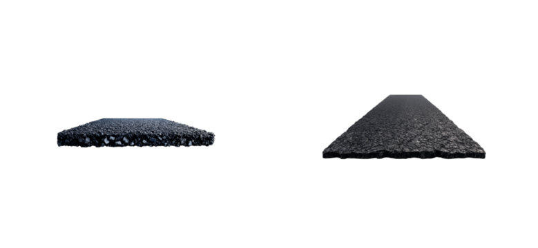 Road cross section samples on black background, cut out transparent