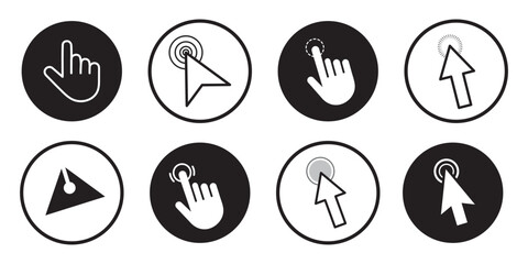 mouse cursor click icon, flat style, computer clicking arrow - Mouse arrow pointer icon symbol. editable stroke